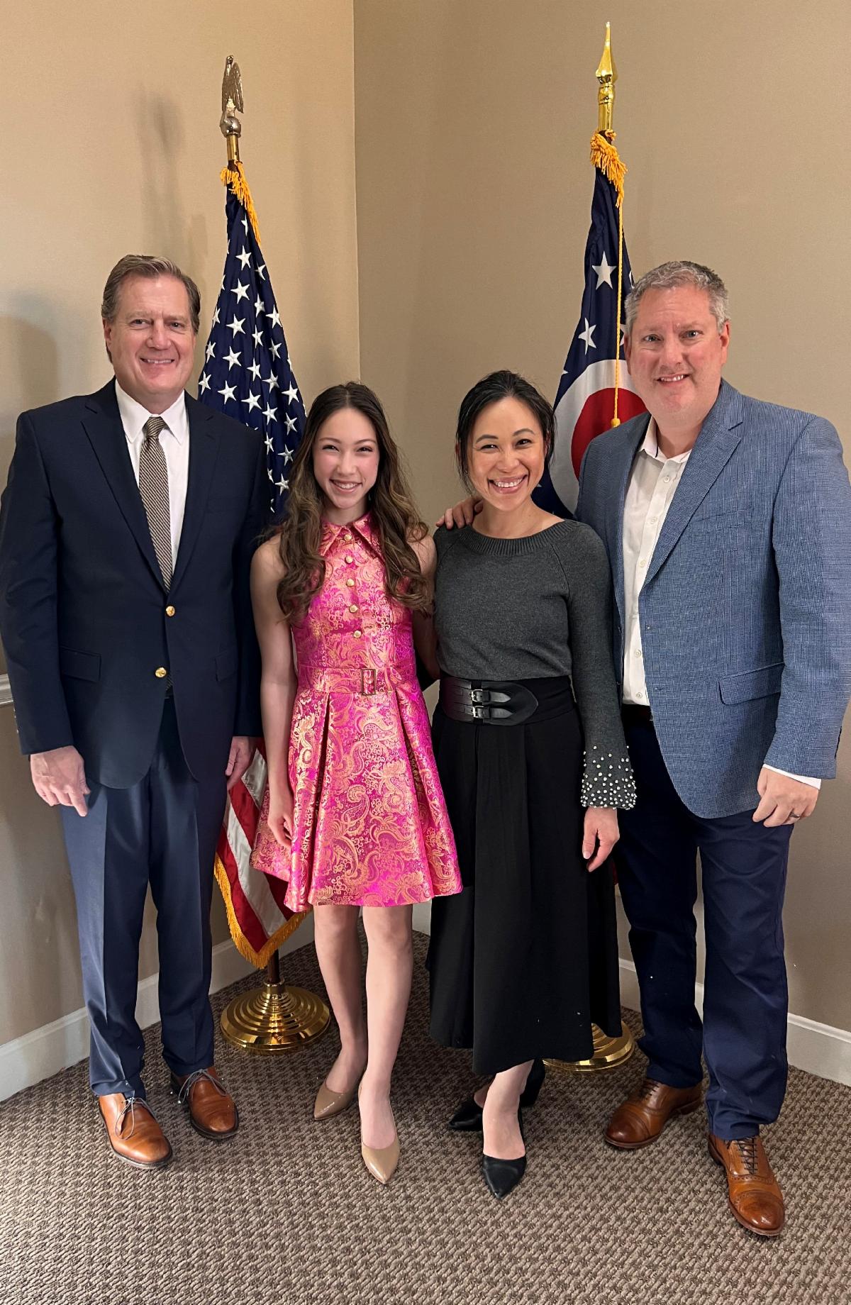 From left to right: Congressman Mike Turner, Mila Gelbart, Wincha Gelbart, Mike Gelbart